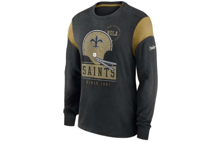 Nike Nike Rewind Playback Helmet NFL New Orleans Saints Men's Long-Sleeve T-Shirt