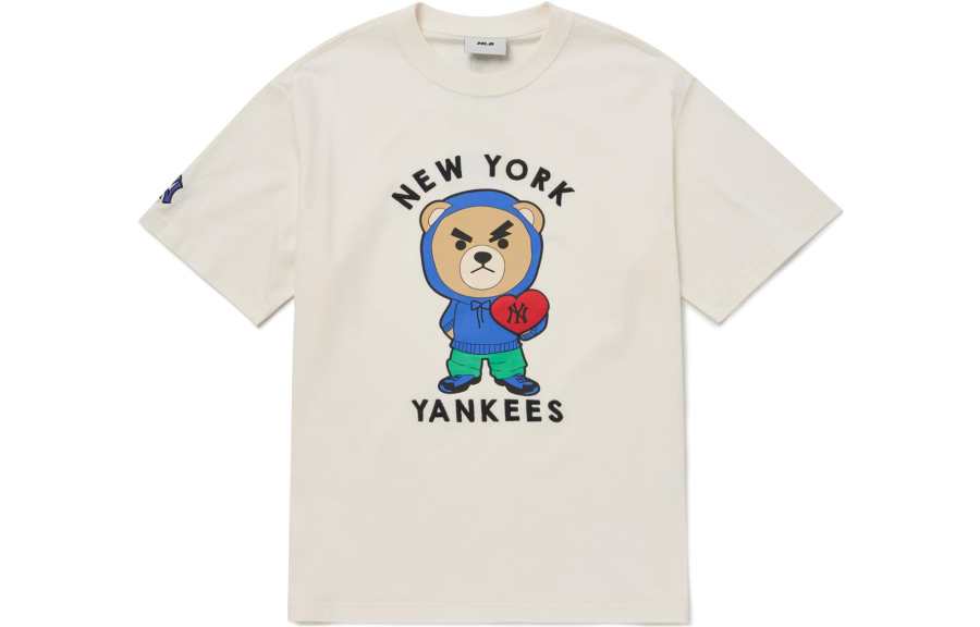 MLB Mega Bear T Shirts Unisex Cheese White Crew Neck Moderate Straight Fit