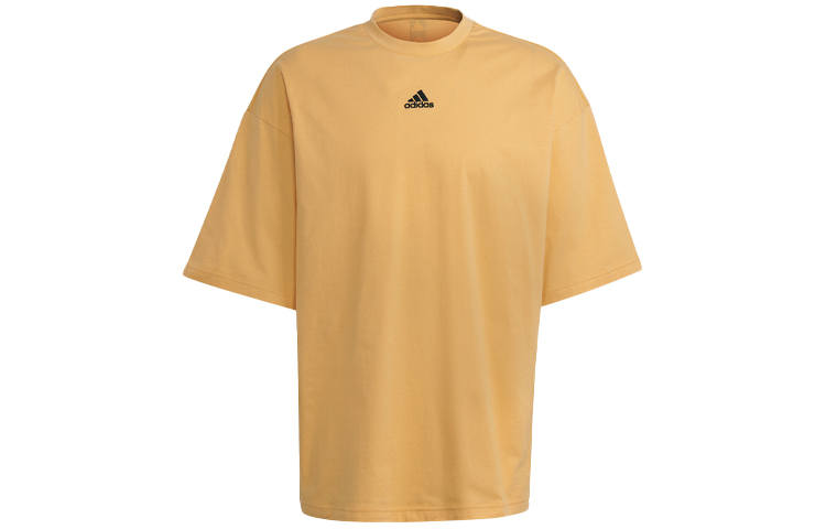 Adidas Adidas T Shirts Men's Orange Yellow Crew Neck Moderate Straight Fit
