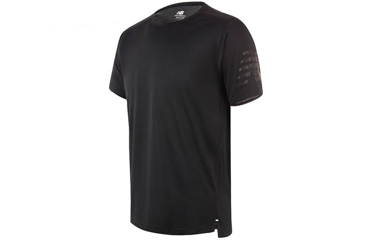 New Balance New Balance T Shirts Men's Black Crew Neck Moderate Straight Fit
