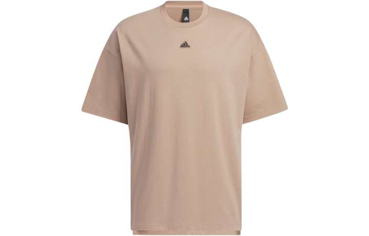 Adidas Adidas Drop Shoulder Sleeve T Shirt Men's Gray Brown