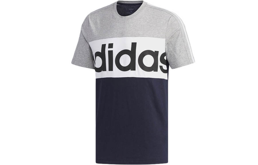 Adidas Adidas T Shirts Men's Gray Blue Crew Neck Moderate Straight Fit