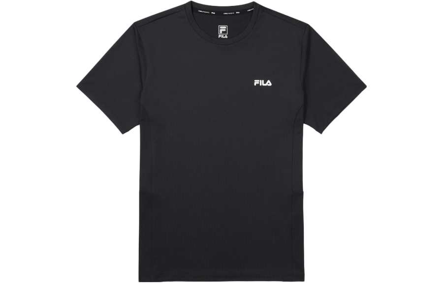 FILA T Shirts Men's Black Crew Neck Moderate Straight Fit