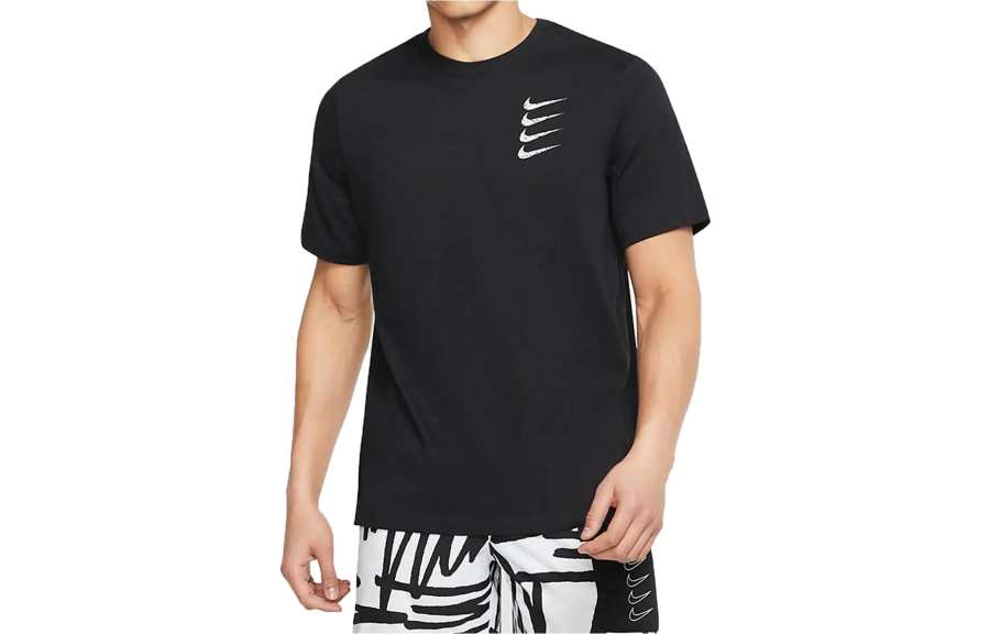 Nike Nike Dri Fit T Shirts Men's Black Crew Neck Moderate Straight Fit