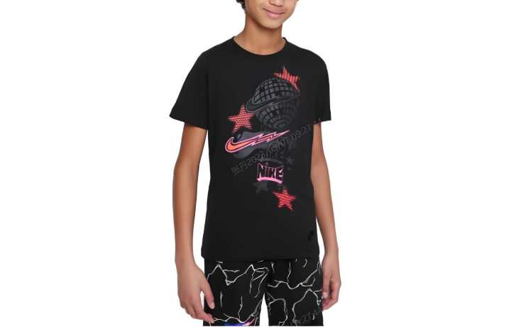 Nike Nike T Shirts Men's Black Crew Neck Moderate Straight Fit