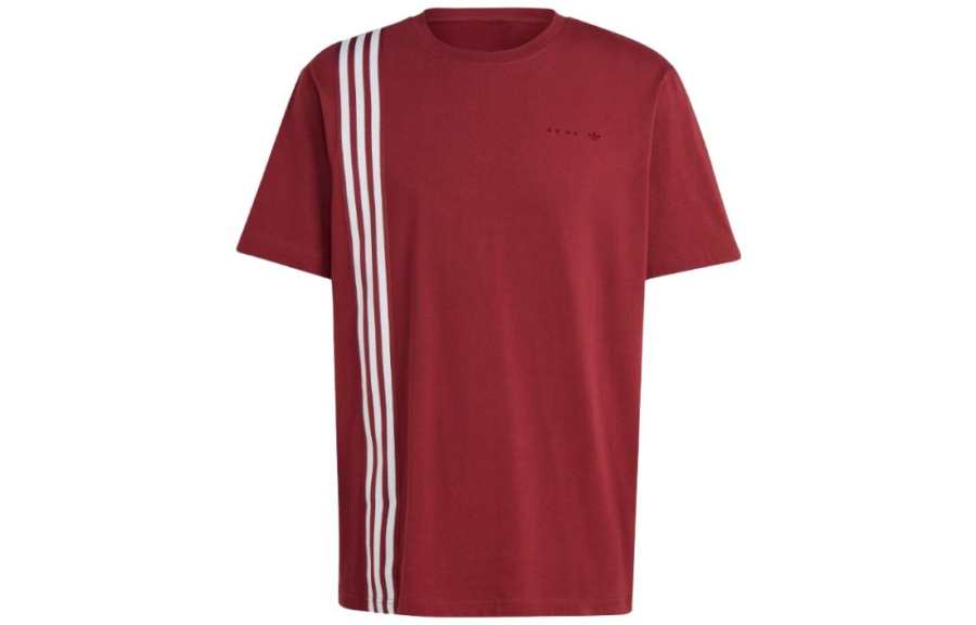 Adidas Adidas T Shirts Men's Dark Red Crew Neck Moderate Straight Fit