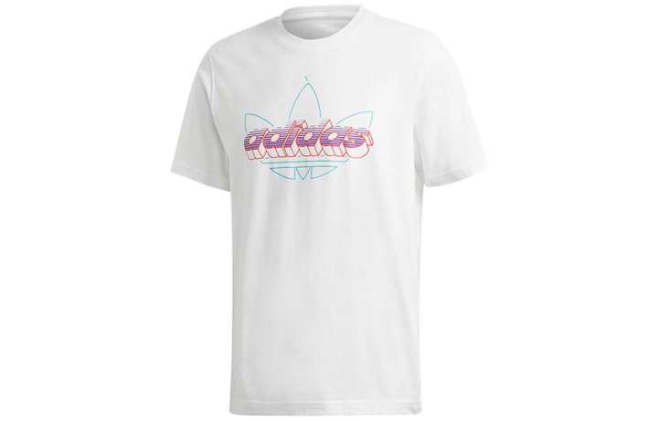 Adidas Adidas T Shirts Men's White Crew Neck Moderate Straight Fit