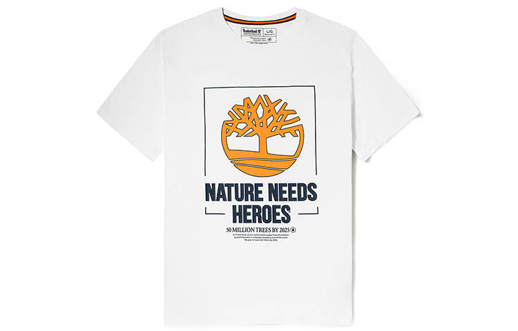Timberland T Shirts Men's White Crew Neck Moderate Straight Fit