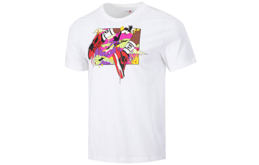 Jordan Jordan T Shirts Men's White Crew Neck Moderate Straight Fit