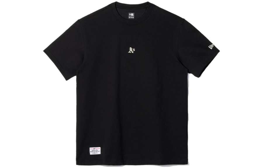 New Era T Shirts Unisex Black Crew Neck Moderate
