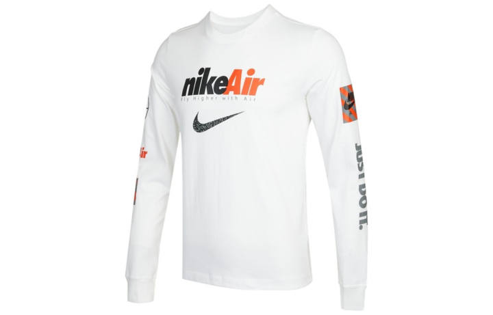Nike Nike T Shirts Men's White Crew Neck Moderate Straight Fit