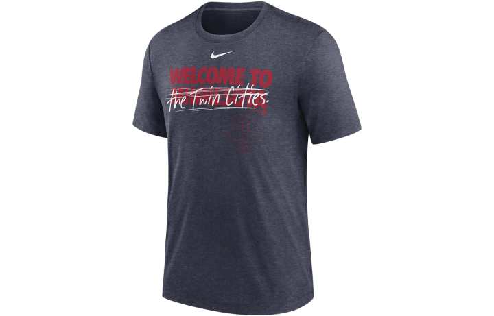 Nike Nike T Shirts Men's Blue Gray Crew Neck Moderate Straight Fit