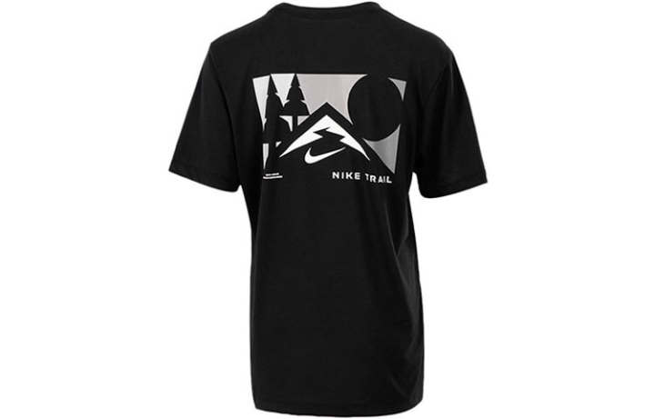 Nike Nike T Shirts Men's Black Crew Neck Moderate Straight Fit