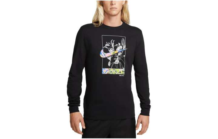 Nike Nike T Shirts Men's Black Crew Neck Moderate Straight Fit