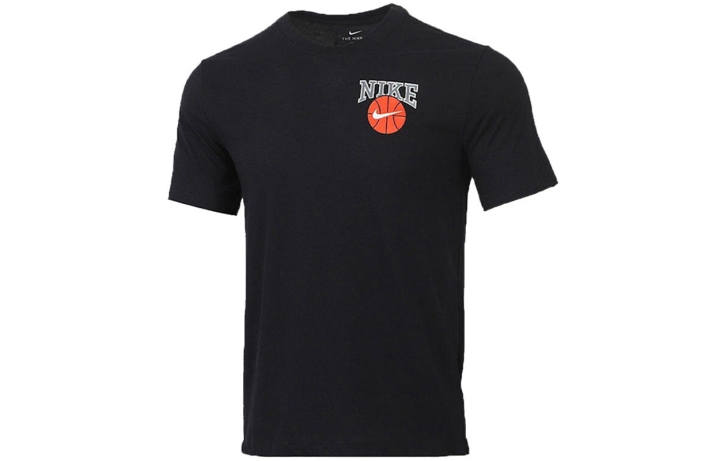 Nike Nike T Shirts Men's Black Crew Neck Moderate Straight Fit