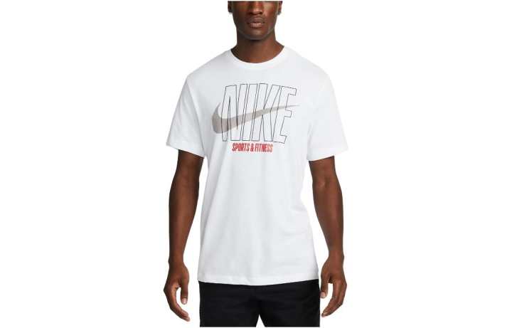 Nike Nike T Shirts Men's White Crew Neck Moderate Straight Fit