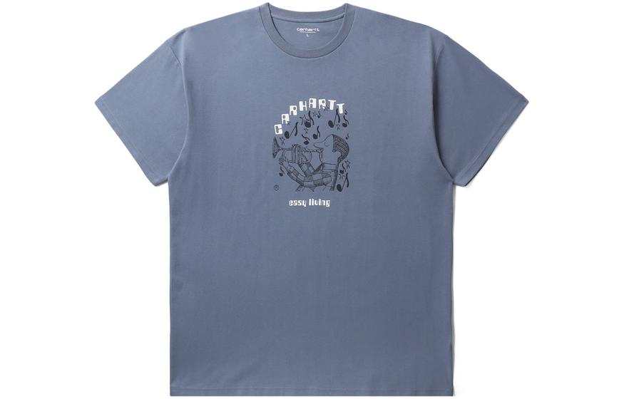 Carhartt WIP SS23 T Shirts Men's Blue Crew Neck Moderate Straight Fit