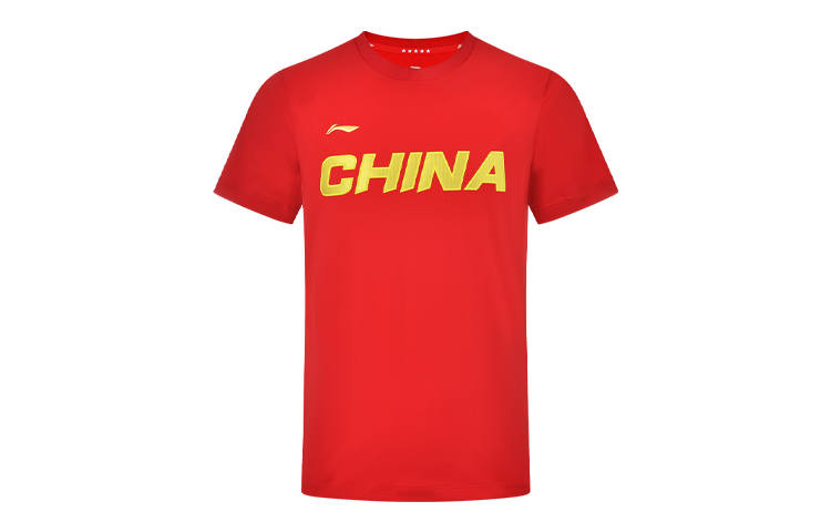 Li-Ning Li Ning T Shirts Men's Crew Neck Moderate Straight Fit