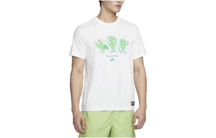 Nike Nike T Shirts Men's White Crew Neck Moderate Straight Fit