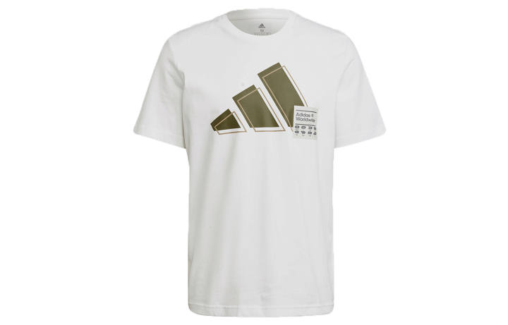 Adidas Adidas T Shirts Men's White Crew Neck Moderate Straight Fit
