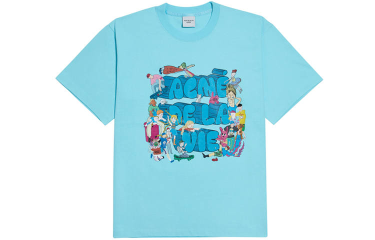 Acme De La Vie Acme De La Vie/ADLV Straight Fit Elbow length Sleeved T Shirt Unisex Sky Blue