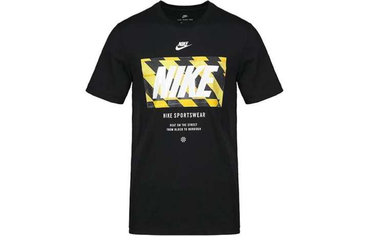 Nike Nike T Shirts Men's Black Crew Neck Moderate Straight Fit