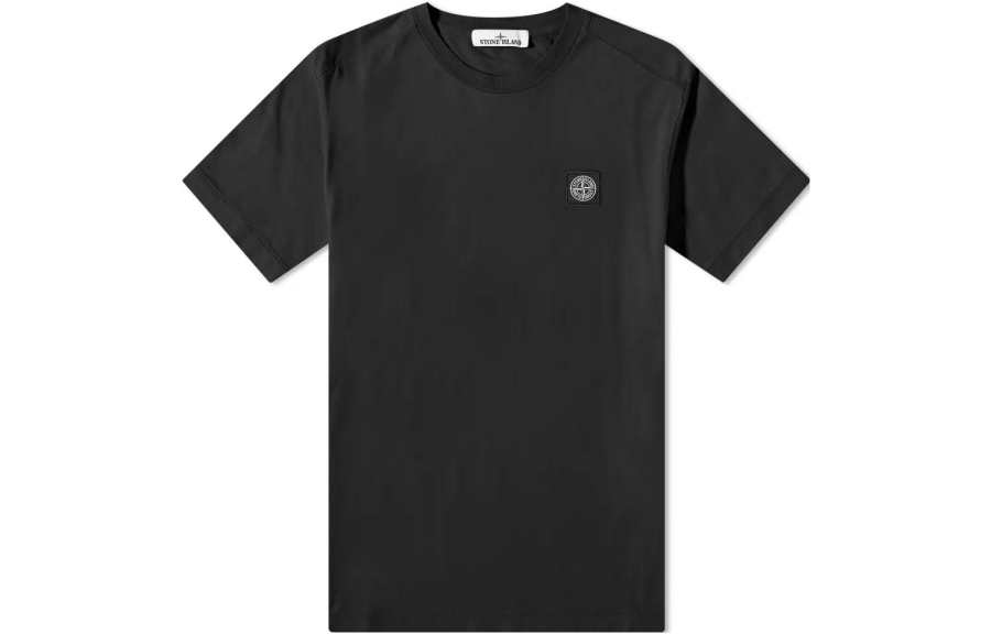 STONE ISLAND Logo Patch Crewneck T Shirt