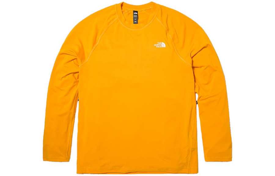 THE NORTH FACE T Shirts Men's Yellow Crew Neck Moderate Straight Fit