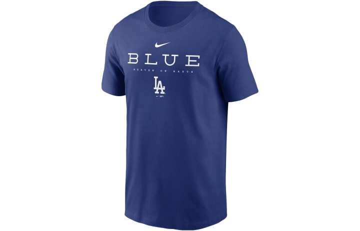 Nike Nike T Shirts Men's Blue Crew Neck Moderate Straight Fit