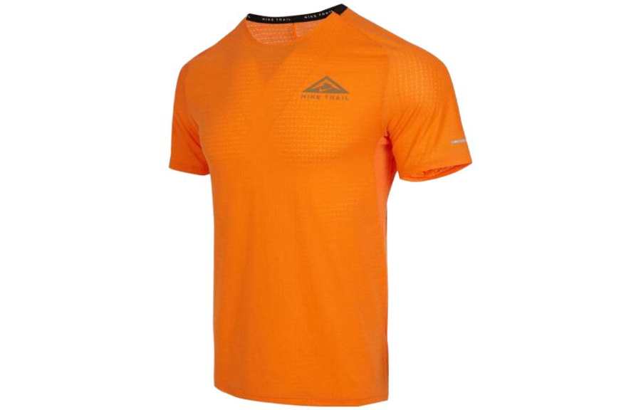 Nike Nike T Shirts Men's Orange Crew Neck Moderate Straight Fit