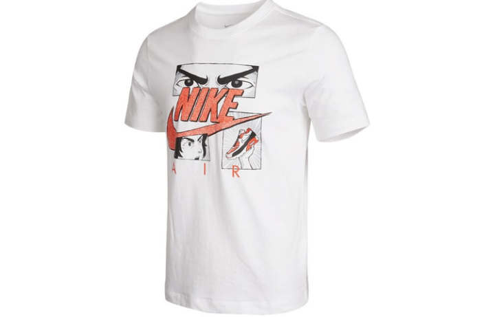 Nike Nike T Shirts Men's White Crew Neck Moderate Straight Fit