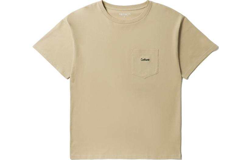 Carhartt WIP SS23 CHROMO T Shirts Men's Brown Crew Neck Moderate Straight Fit