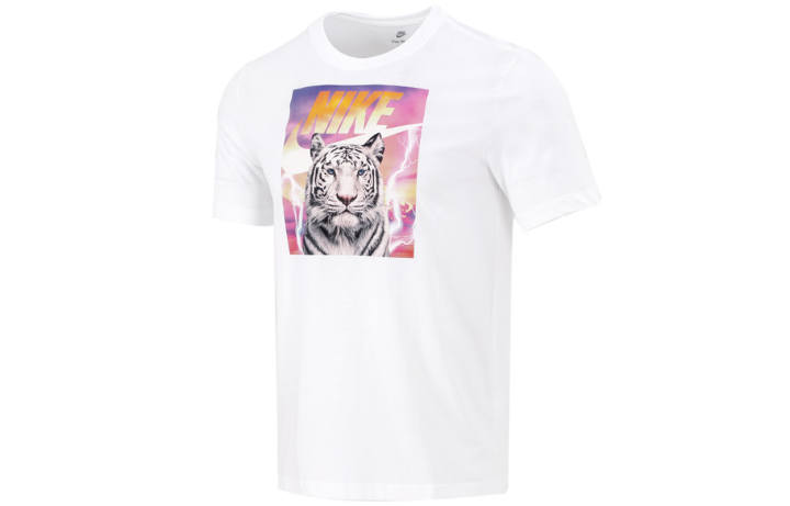 Nike Nike T Shirts Men's White Crew Neck Moderate Straight Fit