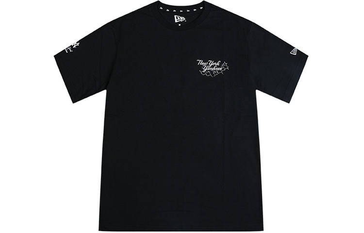 New Era T Shirts Unisex Black Crew Neck Moderate
