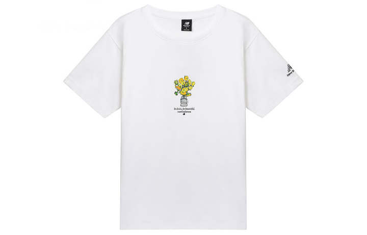 New Balance New Balance T Shirts Unisex White Crew Neck Moderate Straight Fit