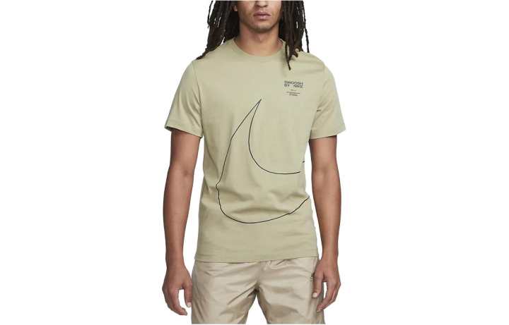 Nike Nike T Shirts Men's Green Crew Neck Moderate Straight Fit