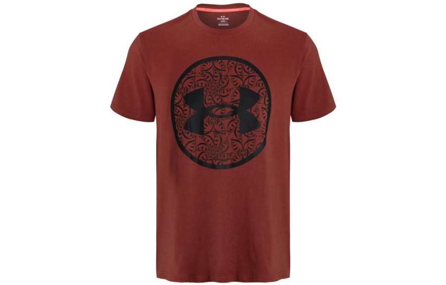 Under Armour T Shirts Men's Red Crew Neck Moderate Straight Fit