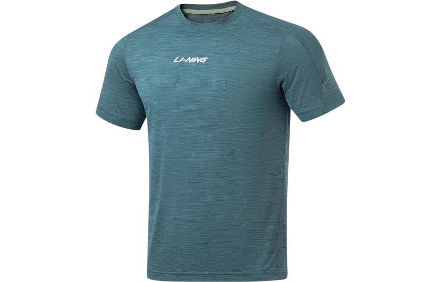 Li-Ning Li Ning Fitness Series T Shirt Men's Wild Duck Green Floral Gray