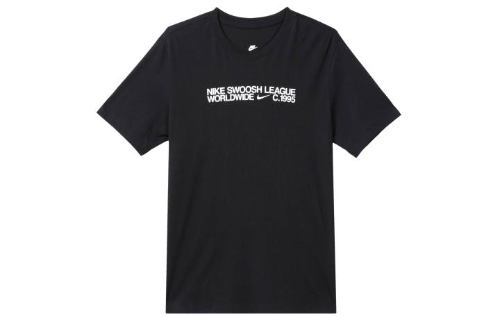 Nike Nike T Shirts Men's Black Crew Neck Moderate Straight Fit