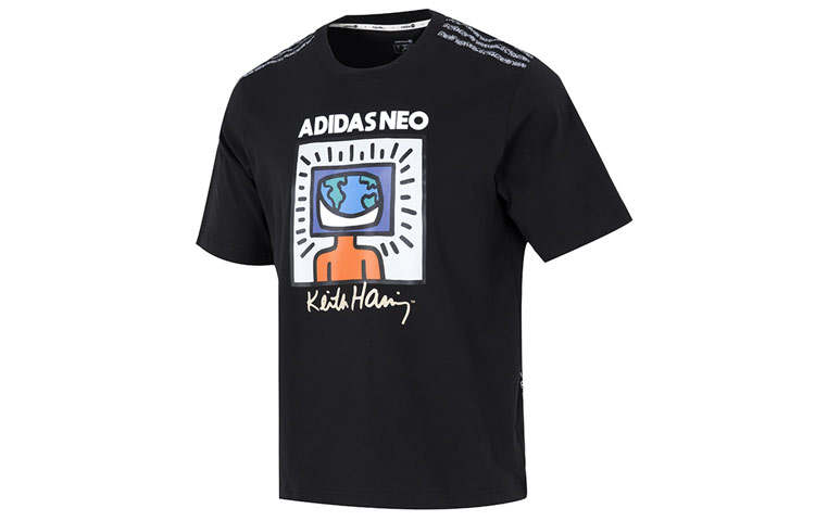 Adidas Neo Drop Shoulder Sleeve T-Shirt Men's Black