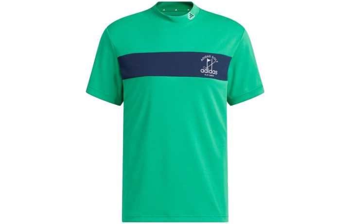 Adidas Adidas T Shirts Men's Green Half Turtleneck Moderate Straight Fit