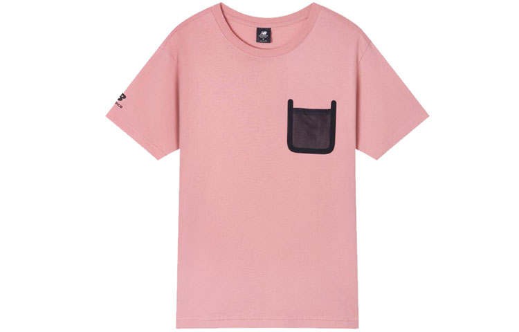 New Balance New Balance T Shirts Men's Pink Crew Neck Moderate Straight Fit