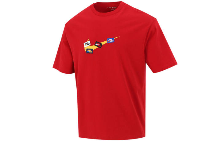 Jordan Jordan Air T Shirts Men's Red Crew Neck Moderate Straight Fit