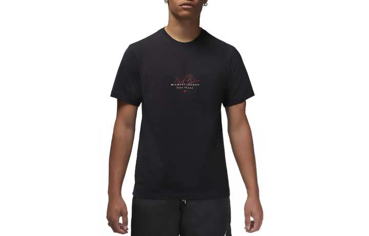 Jordan Jordan T Shirts Men's Black Crew Neck Moderate Straight Fit