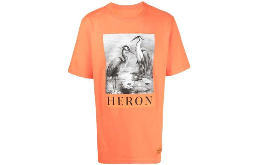 HERON PRESTON Logo Printed Crewneck T Shirt