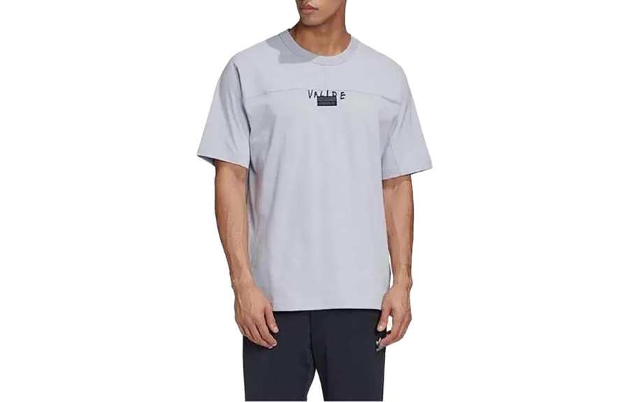 Adidas Adidas T Shirts Men's Gray Crew Neck Moderate Straight Fit
