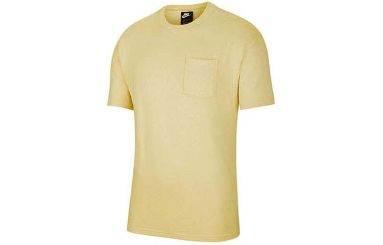 Nike Nike T Shirts Men's Yellow Crew Neck Moderate Straight Fit