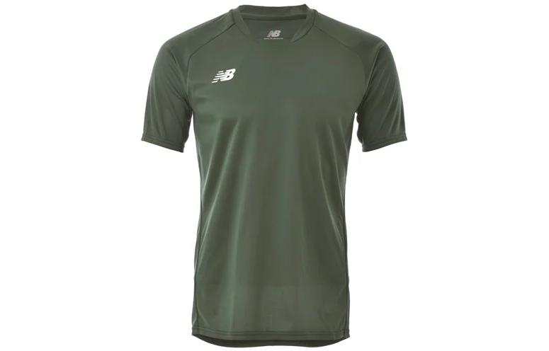 New Balance New Balance T Shirts Men's Dark Green Crew Neck Moderate Straight Fit