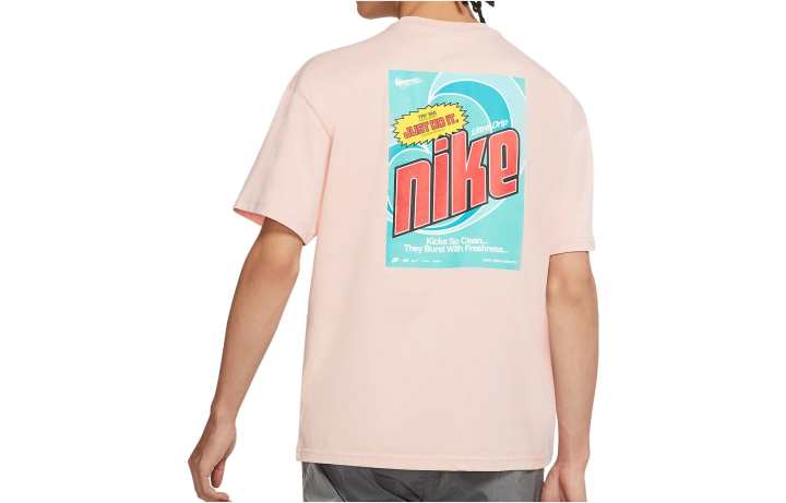 Nike Nike T Shirts Men's Pink Crew Neck Moderate Straight Fit