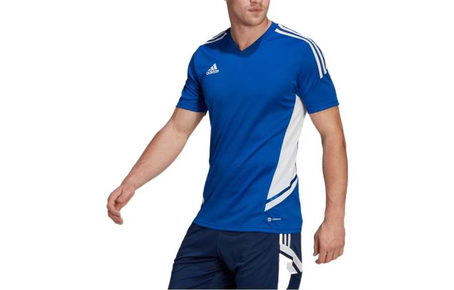 Adidas Adidas T Shirts Men's Blue V Neck Moderate Straight Fit